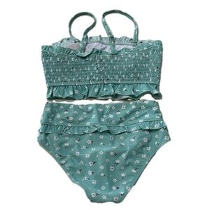 NWOT 2Pc Set Women Swimwear Set in White Floral